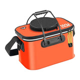 Maxbell Fishing Bucket Foldable Multifunction with Strap for Gardening Picnic Hiking Orange With Handle 35cmx24cmx22cm