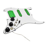 Maxbell Guitar Pickguard Right Electric Guitar Pickguard Pickup for Electric Guitars White and green