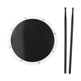 Maxbell 12inch Practice Drum Pad Portable Drumsticks Included for Gifts Home Student White