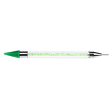Maxbell Maxbell Nail Art Dotting Pen Dual-ended Rhinestone Beads Picker Wax Pencil Green