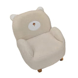 Maxbell 2in1 Kids Cartoon Sofa Bed, Soft Plush, Solid Wood, Safe & Space-Saving Milk Tea Bear Wood