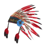 Maxbell Native American Indian Headdress Costume Accessories for Masquerade Carnival Red