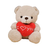 Heart Bear Stuffed Animal Valentines Day Gifts for Kids Lover Boys Girls beige