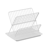 Maxbell Maxbell Dish Drying Rack Steel Compact with Tray Holder for Dining Room Cabinet Home White