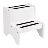 Maxbell 2 Step Stool for Kids with Handles Versatile Portable Bathroom Sink Non Slip White