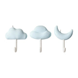 Maxbell 3x Wall Hooks Bathroom Home Decoration Wall Hangers for Hanging Backpack Hat Blue