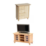 Maxbell 1/12 Miniature Cabinet and TV Cabinet Doll House Decoration Wardrobe