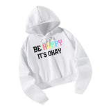 Maxbell Womens Hoodie Sweatshirt Letter Pattern Outfit Fashionable Drawstring Hoodie M