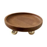 Wooden Serving Tray Organizer Wooden Pedestal Stand for Counter Vanity Fruit 13x5cm Brown