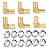 Maxbell Pex Fittings Set 1/2" Rustproof High Temperature Resistant with Cinch Clamps Elbow 6pcs
