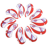 Maxbell Maxbell 10Pcs Golf Iron Covers Set Club Headcovers Cloth Driver Red White Protector