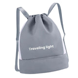 Maxbell Drawstring Backpack Wide Opening Swimming Bag for Swimming Pool Hiking Beach Blue