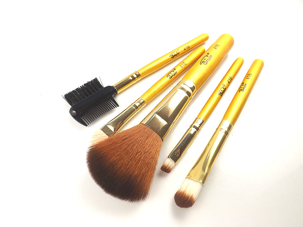 Maxbell 5Pcs Professional Cosmetic Makeup Brushes Set Lip Powder Eyeshadow Blush Kit