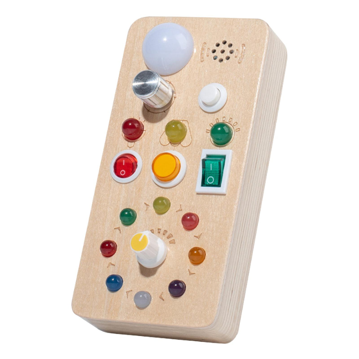Maxbell Wood Busy Board with LED Lights Switch Activity Board for Children Kids Gift