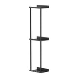 Maxbell Towel Rack with Shelf with Hooks Towel Storage for Camping RV Small Bathroom Black