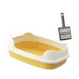 Maxbell Cat Litter Box Litter Basin for Indoor Cats Sturdy Splashproof Low Entry Yellow