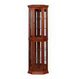 Corner Cabinet with Lights, Adjustable Glass Shelves,