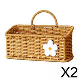 Maxbell 2xWall Mount Basket with Hanging Handle Decoration for Vegetable Ginger Garlic