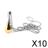 Maxbell 10xStainless Steel Bottle Cremation Ashes Urn Memorial Pendant Necklace Gold
