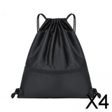 Maxbell 4xSports Drawstring Backpack Casual Knapsacks for Backpacking Vacations Travel Black