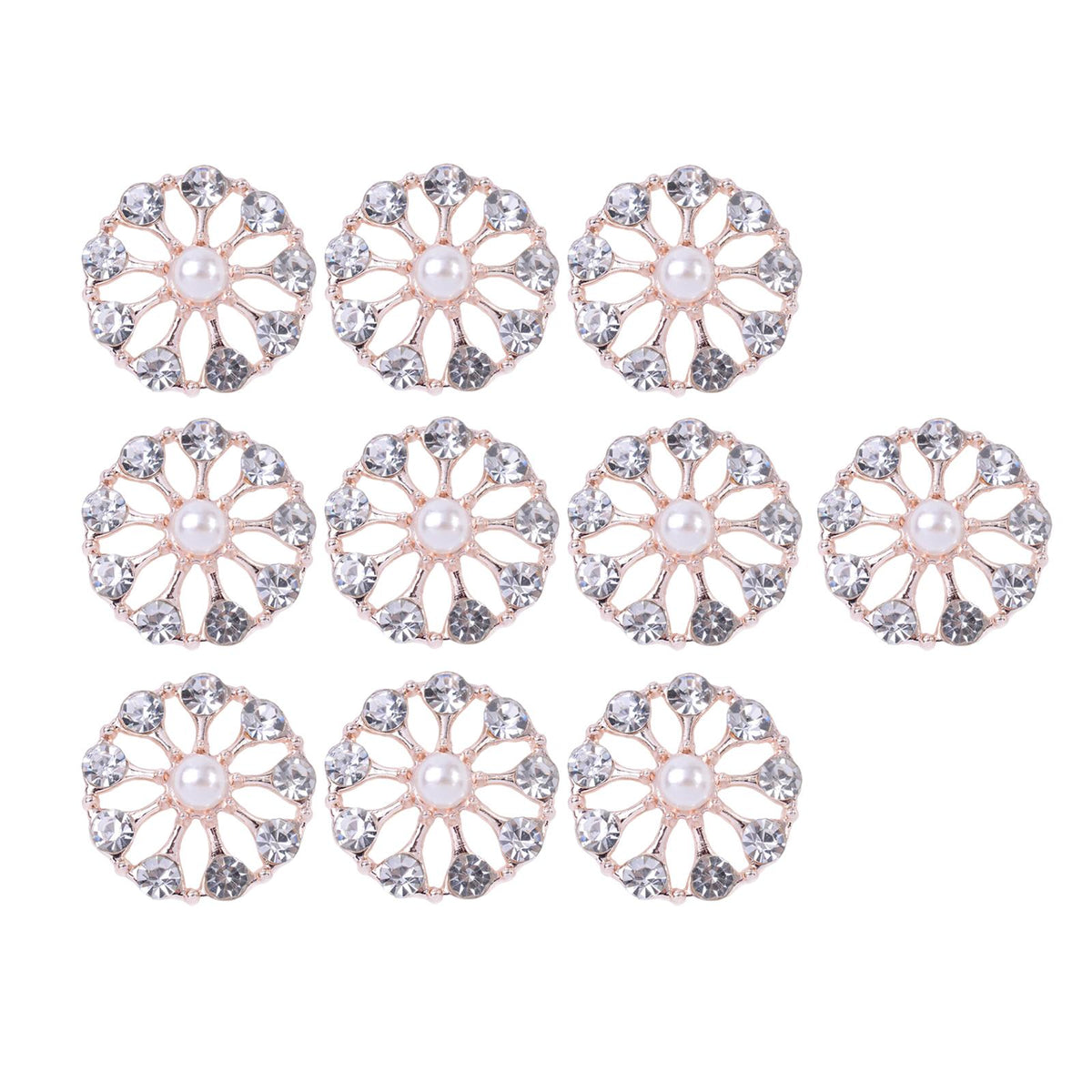 Maxbell 10 Pieces Flower Rhinestone Flatback Embellishments Wedding Shoes