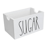 Maxbell Sugar Packet Holder Display Wood Sugar Packet Container for Pantry Home Desk White