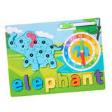 Maxbell Montessori Toy Preschool Alphabet Animal Puzzle for Boys Girls Children Gift elephant