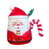 Maxbell Christmas Ceramic Mug Tea Cup Festival with Handle Breakfast Mug Novelty Mug Red