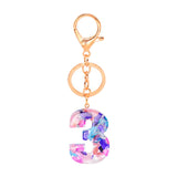 Maxbell 5xNumber Keychain Jewelry Hanging Pendants for Boys Girls Men Women Valentines Number 3