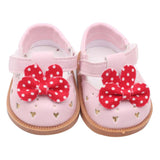 Maxbell Cute PU Leather Shoes Bowknot Shoes for 18" Dolls Accs Pink - Aladdin Shoppers