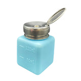 Maxbell Push Down Liquid Dispenser Empty Pumping Bottle for Nail Polish Remover Blue 120 ml