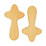 Maxbell 2Pcs Pocket Crosses Crafts Clinging Palm Portable Religious Handheld Crosses Wood Color