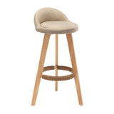 Maxbell Height Barstool Non Slip Modern Counter Stool for Bar Tables Pub Dining Room Khaki Linen