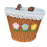 Maxbell Kids Bike Basket Handwoven Basket Storage Basket for Outdoor Shopping Sports