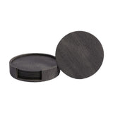 Maxbell 4" Drink Coasters Set of 6 Leather Coasters for Drinks for Garden Countertop dark gray