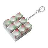 Maxbell Keyboard Fidget Keychain Supplies Gift Keyring Toy for Office Party Birthday 9 Key 6cmx6cmx3cm