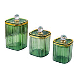 Maxbell 3Pcs Appetizer Food Bowl Airtight Food Storage Container for Dining Room Nut Green Big Diamond