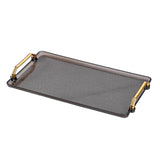 Maxbell Maxbell Serving Tray Storage Organizer Perfume Entertaining Dresser Vanity Tray Dish Gray