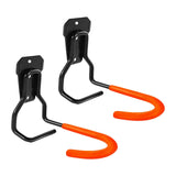 Maxbell 2x Garage Hooks for Hanging Bike Iron for Bicycles Wheel Ladders Garden Orange