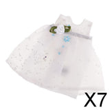 7xCute Flower White Sleeveless Princess Dress Outfit for 20cm 8'' Blythe Dolls