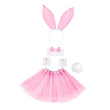 Maxbell Bunny Costume Set Cuffs Lovely Bow Tie for Halloween Themed Parties Festival Pink