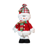 Maxbell Christmas Decoration Plush Figurine Telescopic Legs for Party Desktop Window Snowman