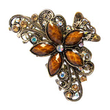 Women Metal Butterfly Flower Hair Claw Clamps Hair Clip Accessories Brown