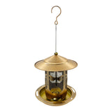 Maxbell Hanging Bird Feeder Iron Creative Bird Food Container for Porch Yard Outside Dragonfly Pattern
