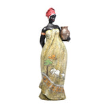 Maxbell Tribal Lady Figurines Collectible Sculpture Bedroom Mom African Women Statue 11cmx38cm Stand
