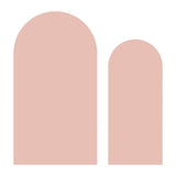 Maxbell 2 Pieces Arch Backdrop Covers Practical Fashion Round Top for Ceremony Decor Apricot