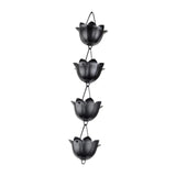 Maxbell Lotus Rain Chain for Gutters Rainwater Catcher Chain for Garden Outdoor Yard Black