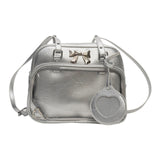 Maxbell Ita Bag PU Leather Women Backpack for Anime Dolls Display Shopping Halloween Silver