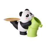 Panda Statue Desk Storage Tray Cute Desktop Ornament for Cabinet Desk Office no Wood Stand