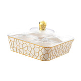 Serving Tray Home Decor Container Fruit Tray for Anniversary Events Birthday White Gold S